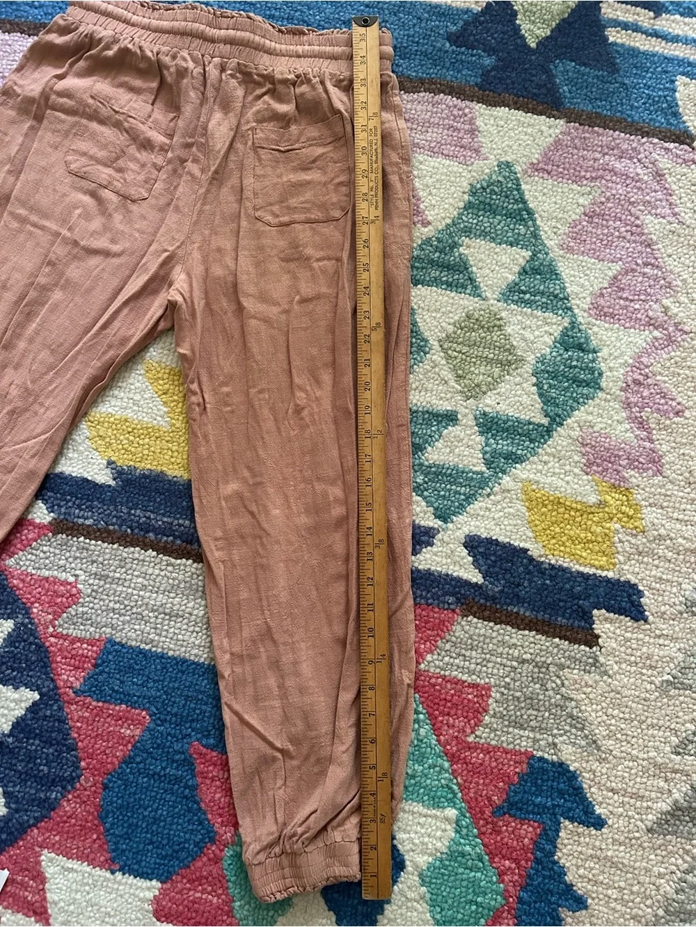 Women’s Casual Elastic-Waist Rust Brown Joggers